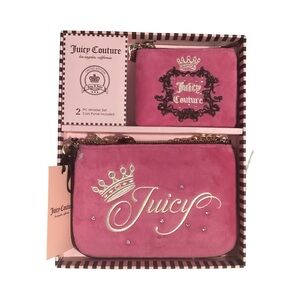 Juicy Couture Free Love Exclusive Heritage Pouch Set In Box Crown & Studded NEW